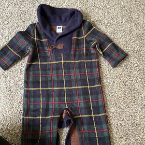 Tartan Janie and Jack one piece boy dress outfit